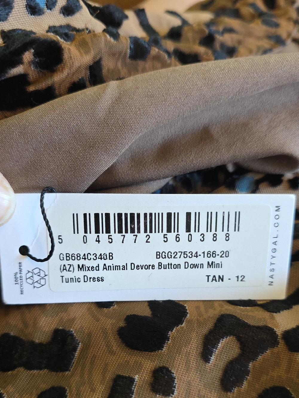 Nasty Gal Mixed Animal Devore Print Mini Tunic Dress - Picture 15 of 15